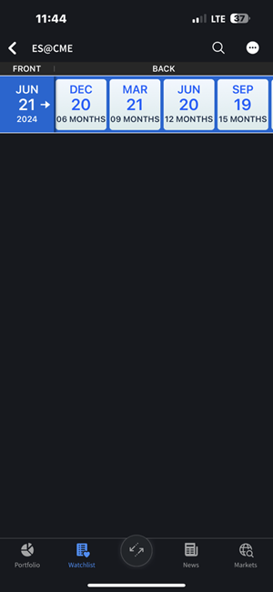 The future spreads view instrument details on the iPhone. 